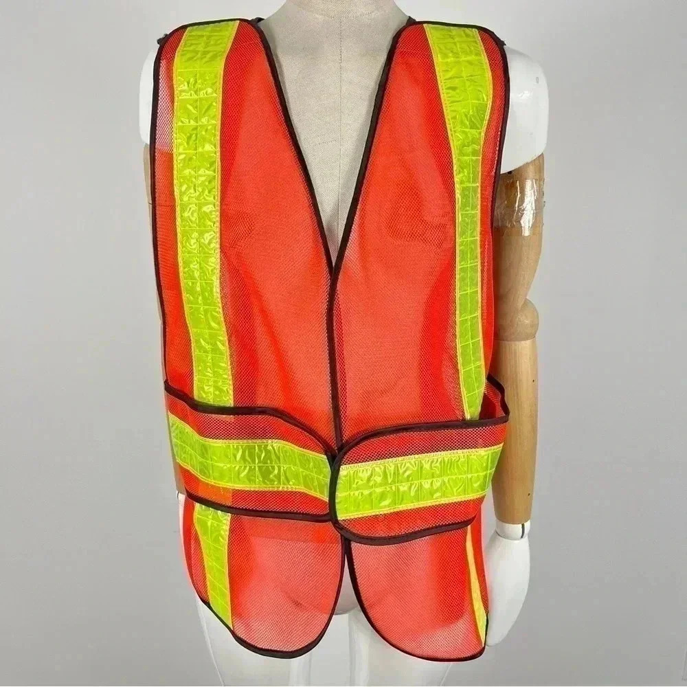 Pioneer Hi-Vis Orange Safety Vest Reflective Mesh Workwear Adjustable OSFM